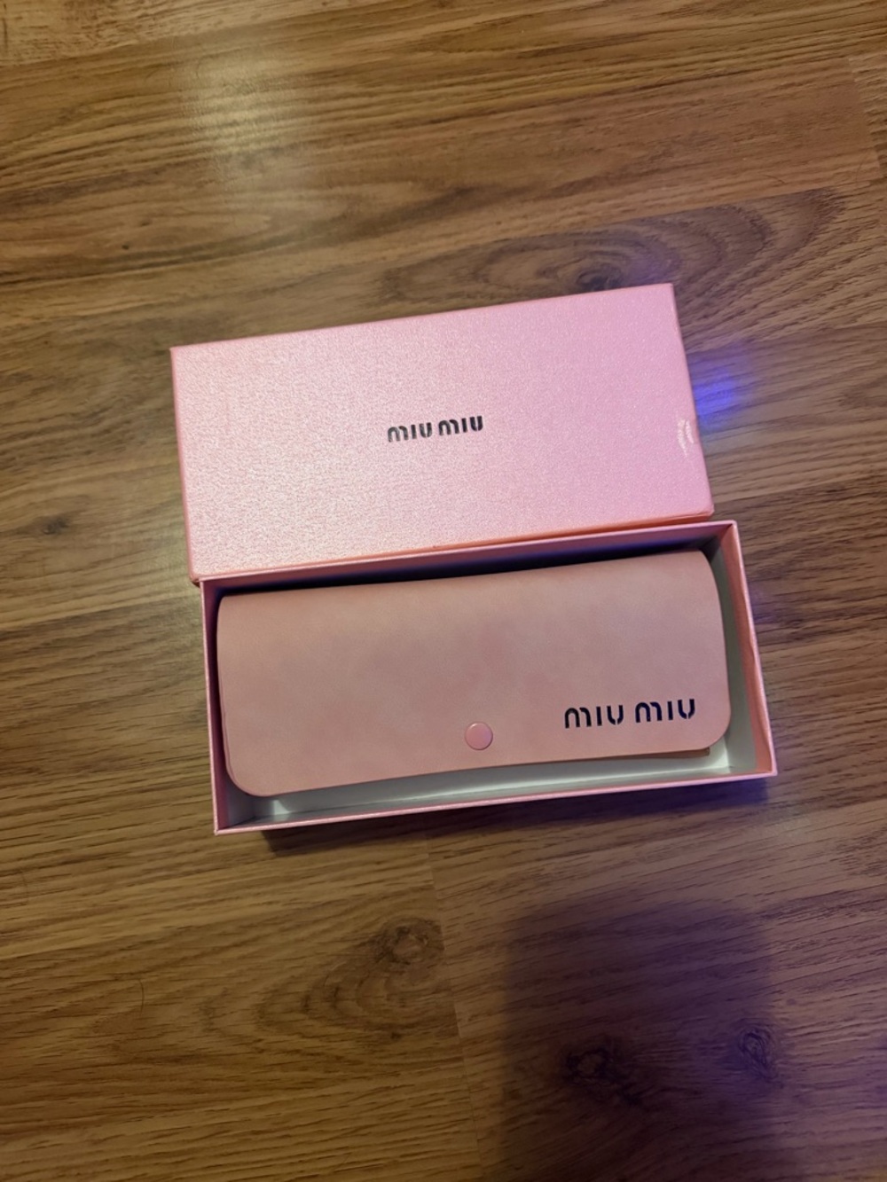 Miu Miu Light Pink Sunglasses Case with Matching Box